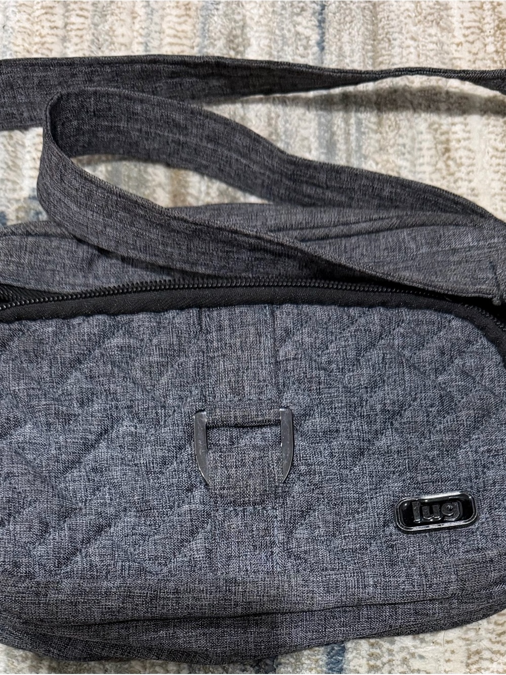 lug Quilted Gray Crossbody Messenger Bag